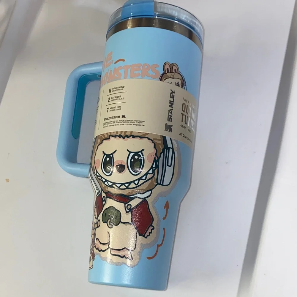 Stanley‎ Labubu The Monsters Tumbler Baby Blue Hippie Hipster Headphones Music - Picture 5 of 10